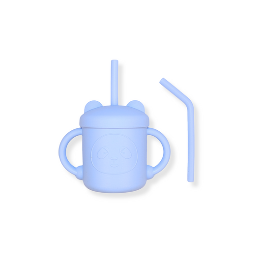 Vaso con popote little bear | Baby blue