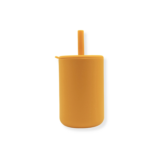 Vaso con popote cilindro | Mustard
