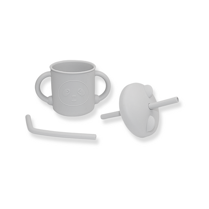 Vaso con popote little bear | Light grey